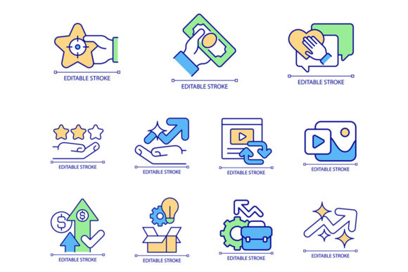Business Transparency RGB Color Icon Set