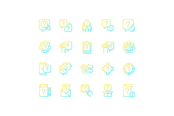 Question Mark Gradient Linear Icons